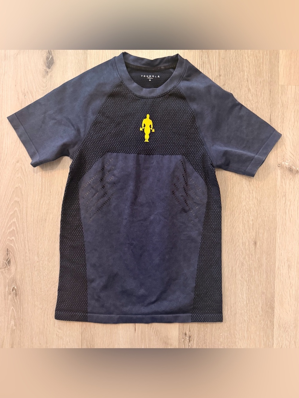 YoungLA x Gold's Gym Iron Legacy Compression Tee Shirt Gray Medium 4286